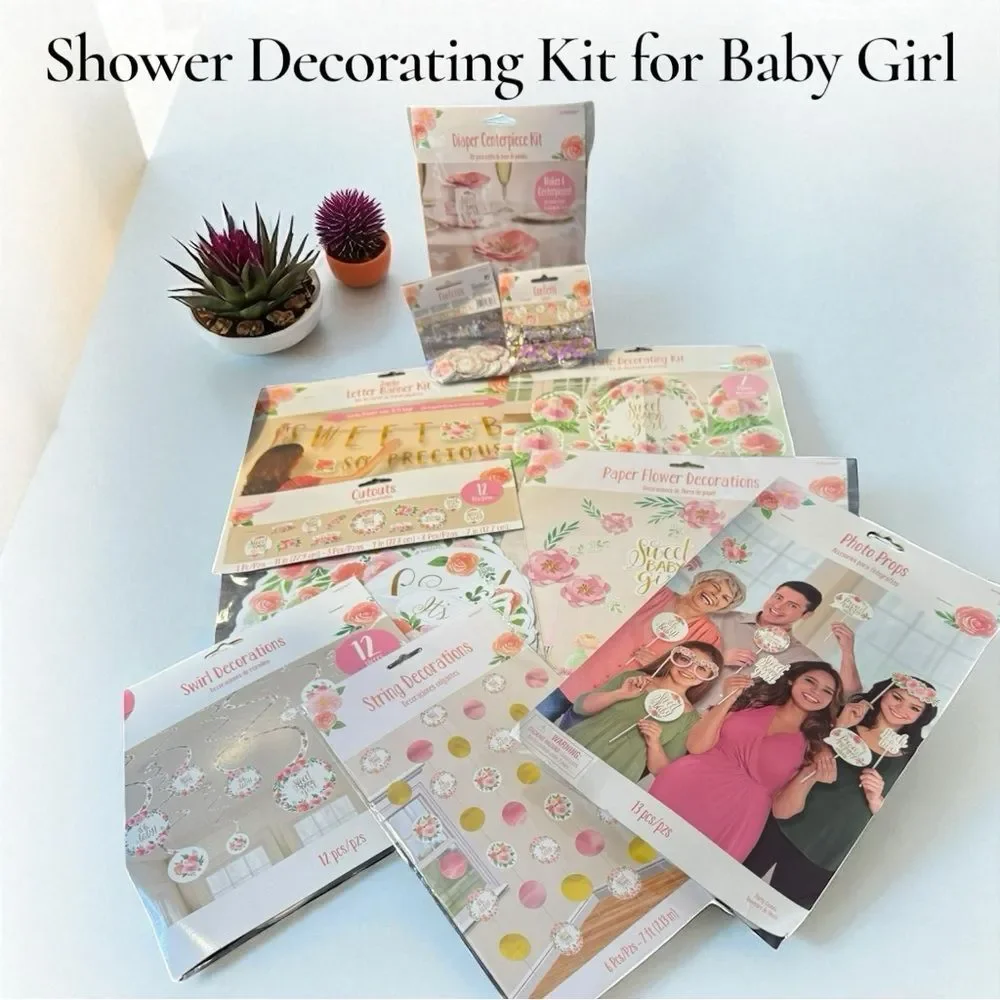 “Sweet Baby Girl” DELUXE Piece Baby Shower Decorating Kit